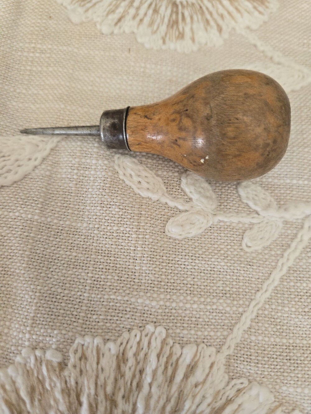 Vintage Wooden Hand Awl - Brown
